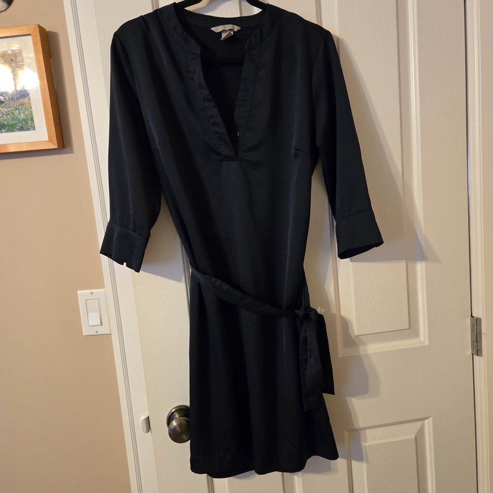 H&M Navy Blue Belted Dress